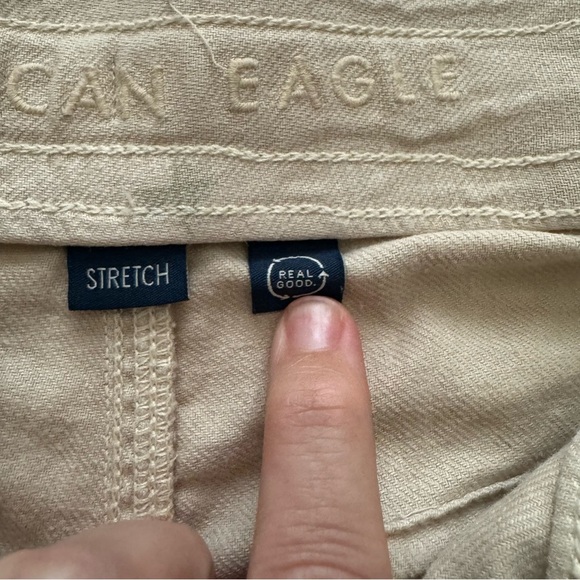 American Eagle Dreamy Drape Linen-Blend Baggy Wide-Leg Cargo Pants Size 0 - Picture 4 of 16